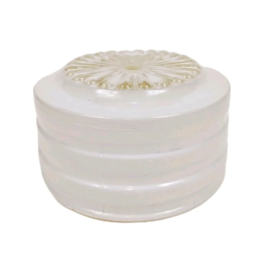 Vintage Ribbed Frosted White Clear Glass Ceiling Light Shade Drum Flush Mount 6